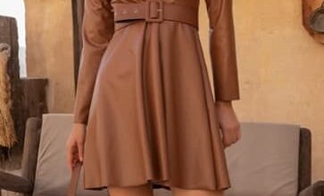 taba rengi elbise deri